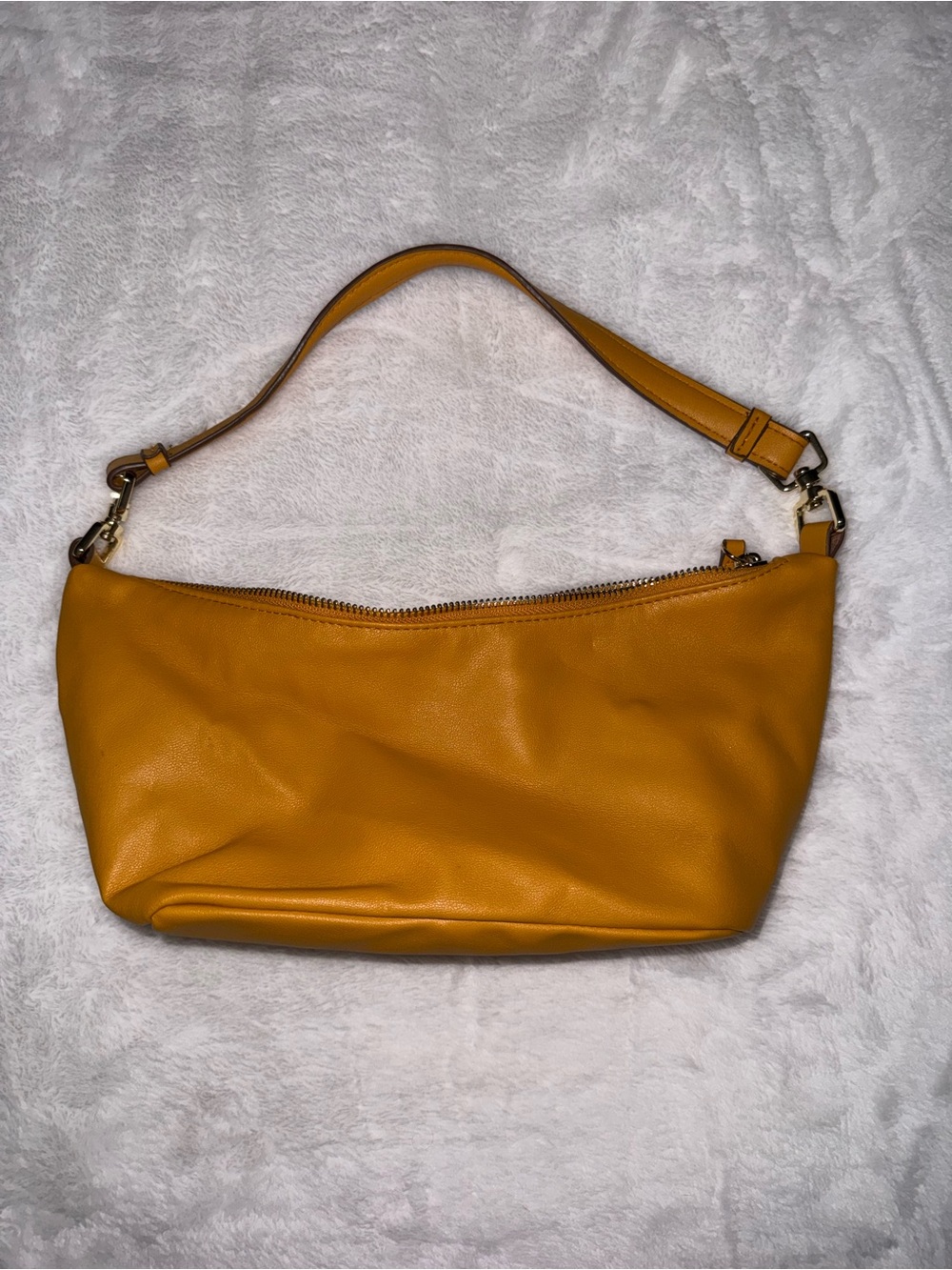 SHEIN Mustard Yellow Leatherette Shoulder Bag